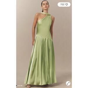 BHLDN One-Shoulder Scarf-Neck Asymmetric Maxi Dress Size Small